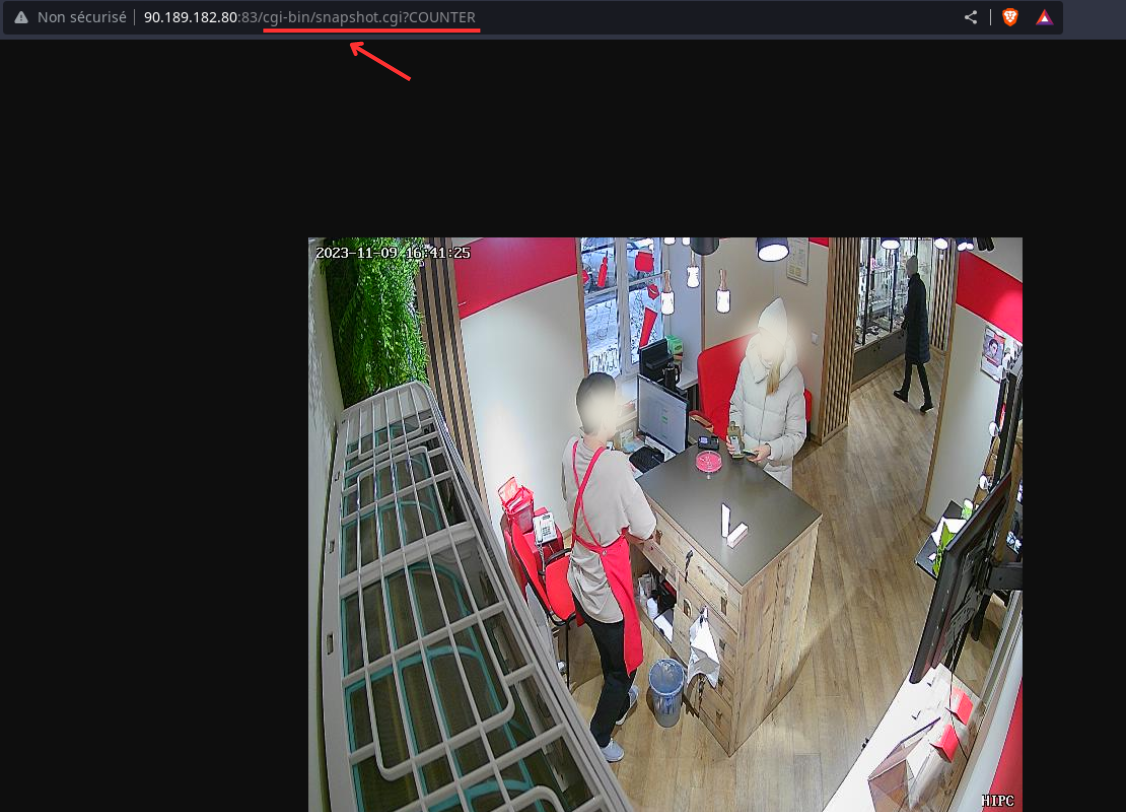 Flux vidéo de la caméra