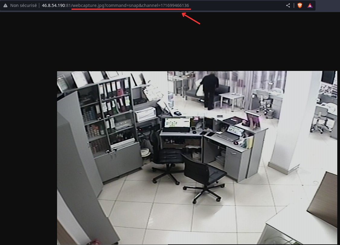 Flux vidéo de la caméra